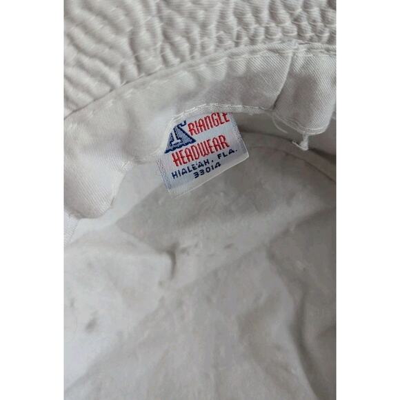 Vtg Eight Islands of Hawaii Bucket Hat White Red Beach Surf Triangle Headwear - Picture 11 of 11